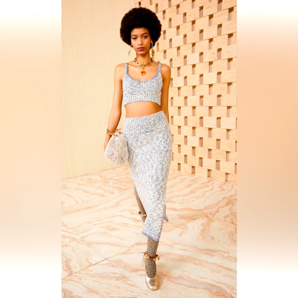 Ulla Johnson Kaiya knitted skirt tank set.